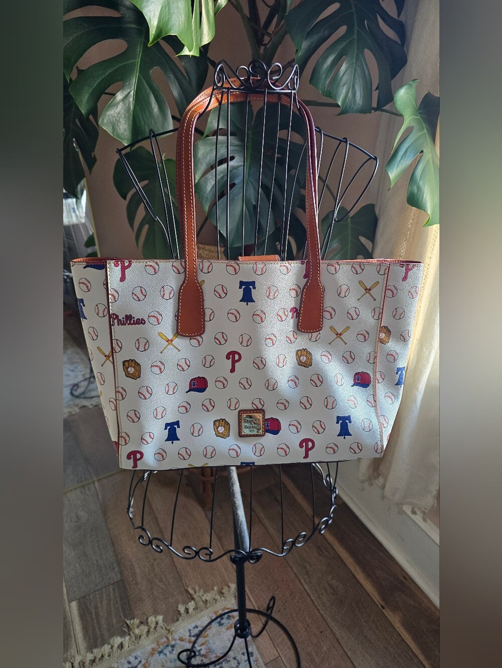 Dooney & Bourke MLB Philadelphia Phillies Coated Canvas Small Shopper Tote Bag
